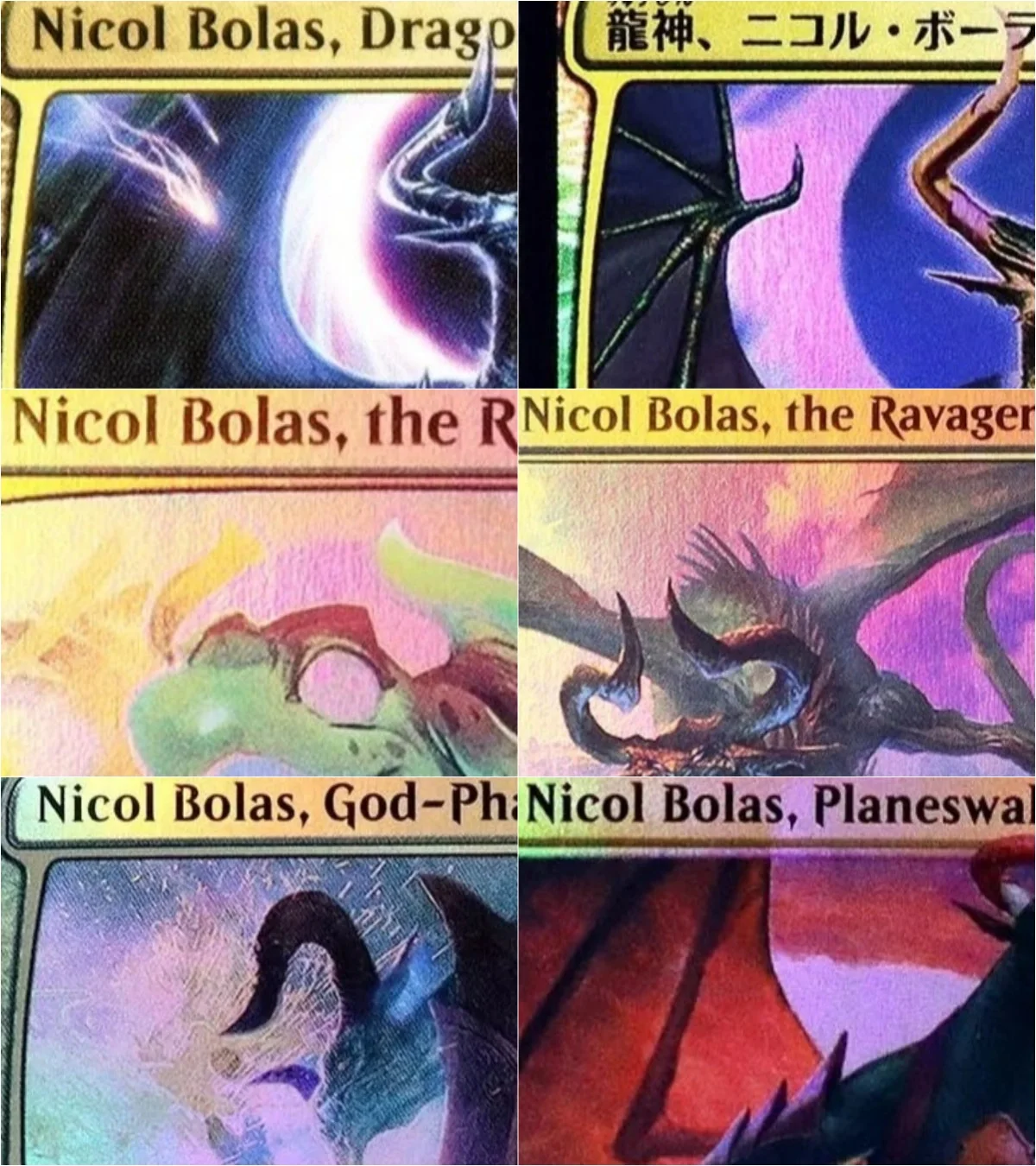 Nicol Bolas,the Ravager/Nicol Bolas,Dragon-God TCG Magical Proxy Cards Top Quality Gathering Board Playing Game Trading Cards