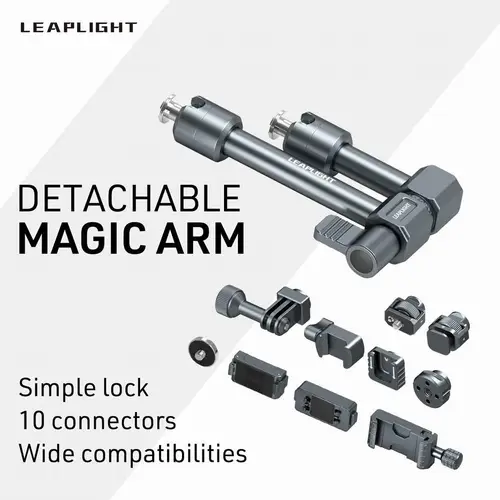 Imagen 1 del producto LEAPLIGHT Brazo Mágico de Gran Tamaño con Doble Cabezal Multifunción para Monitor, Cámara, Teléfono, Trípode, Soporte de Extensión para Jaula de Cámara