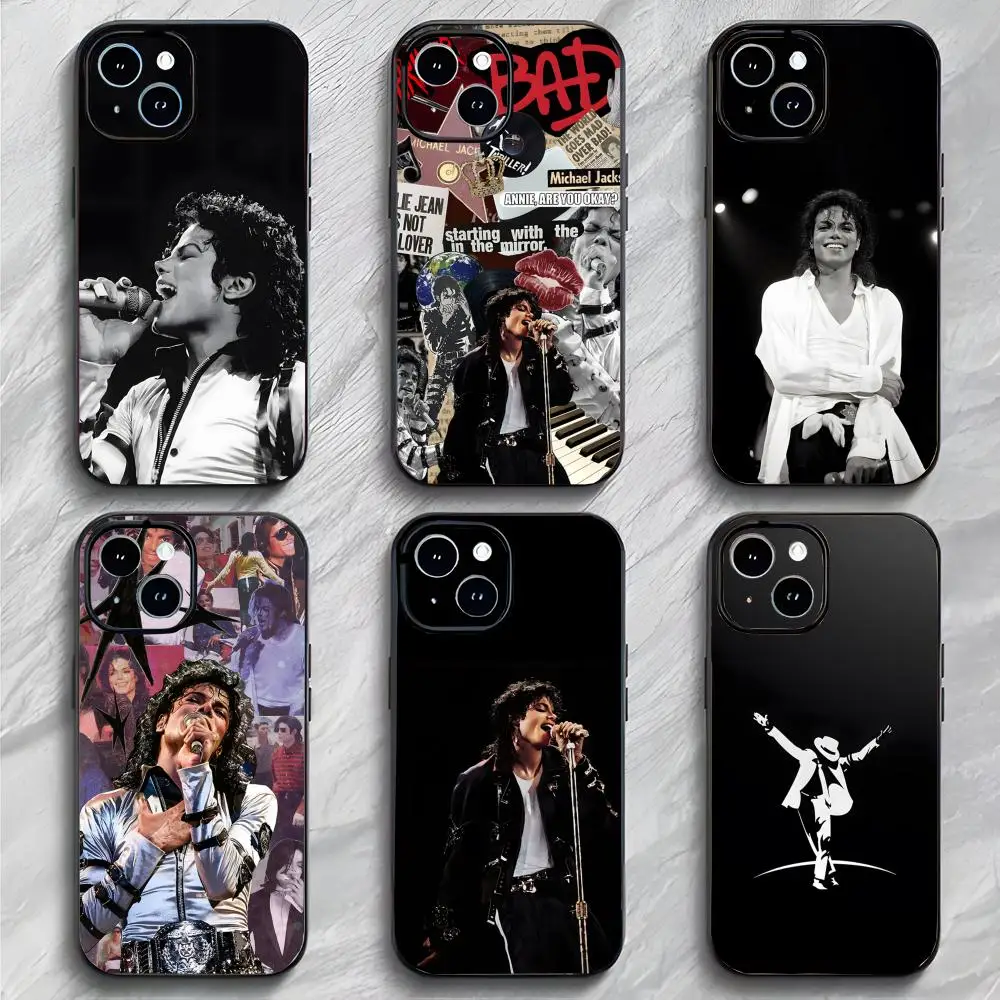 Capa de Celular Leve e Macia com Tema do Cantor Pop Michael Jackson para iPhone 17 16 15 14 ProMax