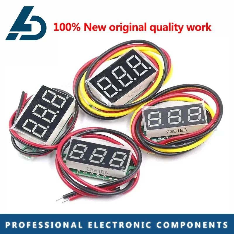 مقياس الجهد الرقمي المصغر 3 أسلاك 0.36 بوصة DC 0-30V أحمر رقمي LED أجزاء إلكترونية ملحقات مقياس الجهد الرقمي