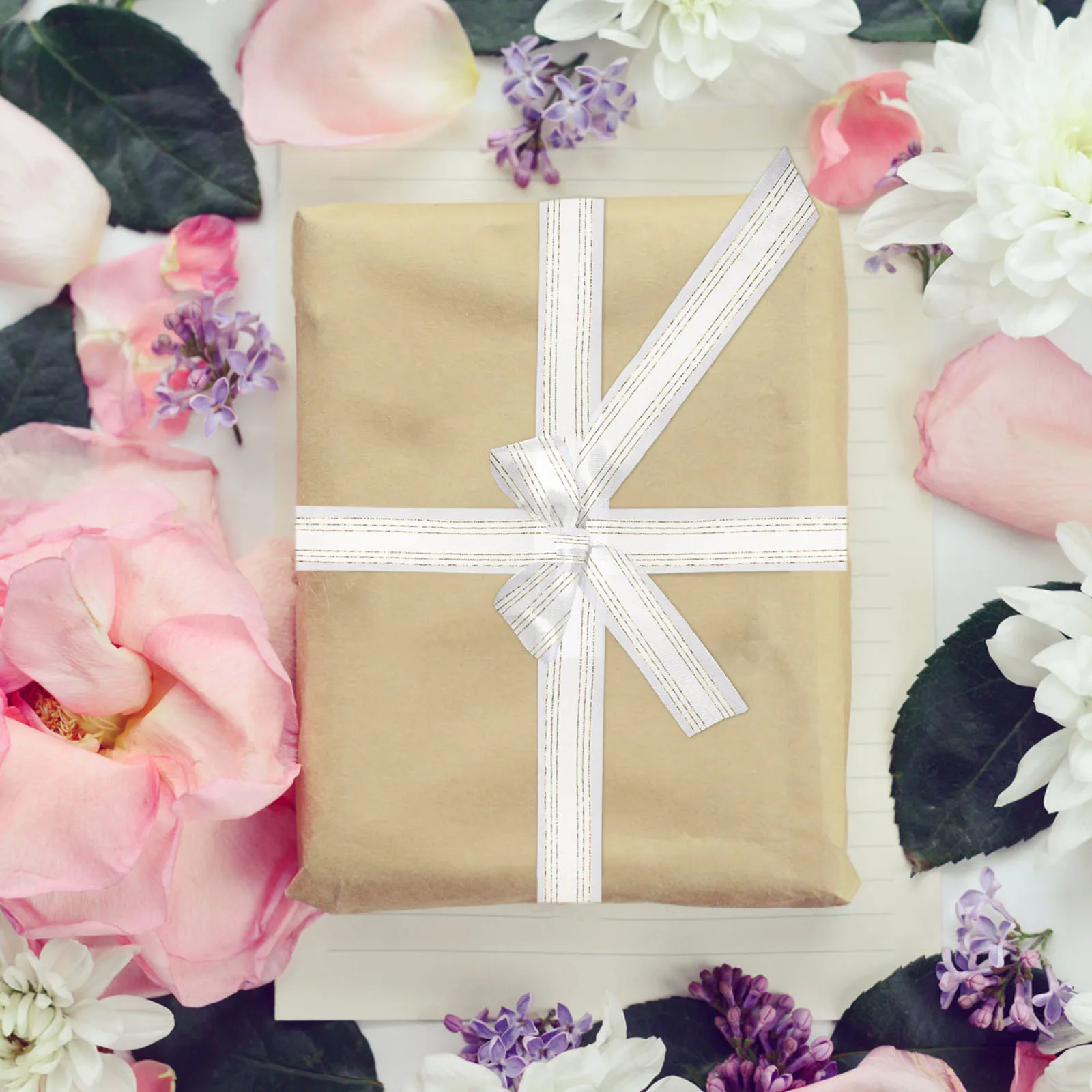 

1 Roll Double Face Craft Ribbons Wrapping Ribbons Gift Packaging For Diy Wedding Decorations Party Supplies Gift Wrap Ribbon