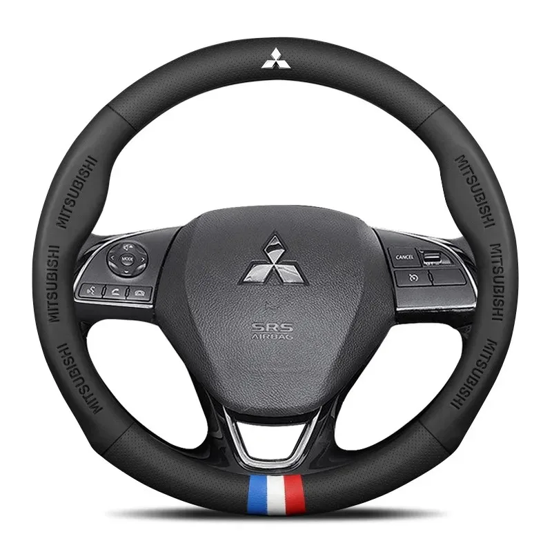 

Car 3D Embossing Ventilate Steering Wheel Cover For Mitsubishi Outlander Pajero Asx Colt Lancer Evolution X L200 Triton RALLIART