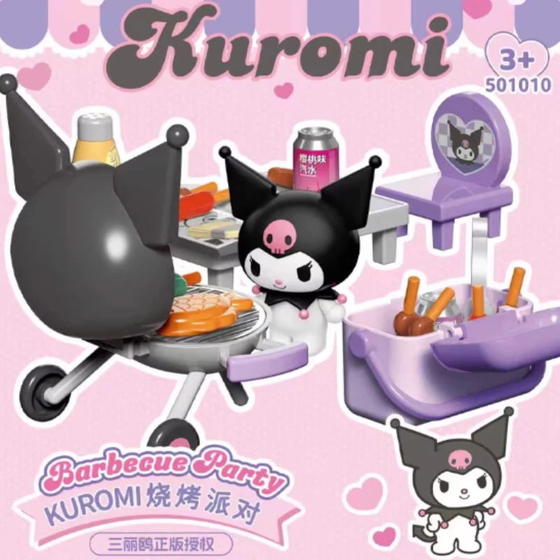 

WONDER MOON Sanrio Kuromi: Тематический набор для барбекю, фигурка-сюрприз, имитация еды, миниатюрный кухонный игровой набор, подарок для девочек