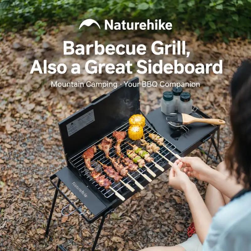 Portable Folding BBQ Grill Table - Outdoor Camping Fire Pit Cookware for Hiking, Picnic & Backyard Cooking