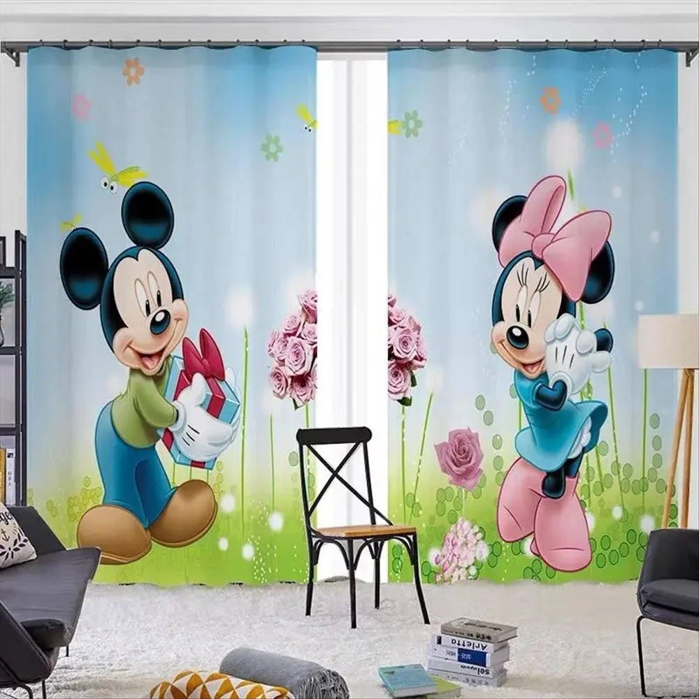 Mickey Minnie Mouse tende per finestre rosa stampa 3D tende oscuranti soggiorno camera da letto regalo per bambini 160x184cm