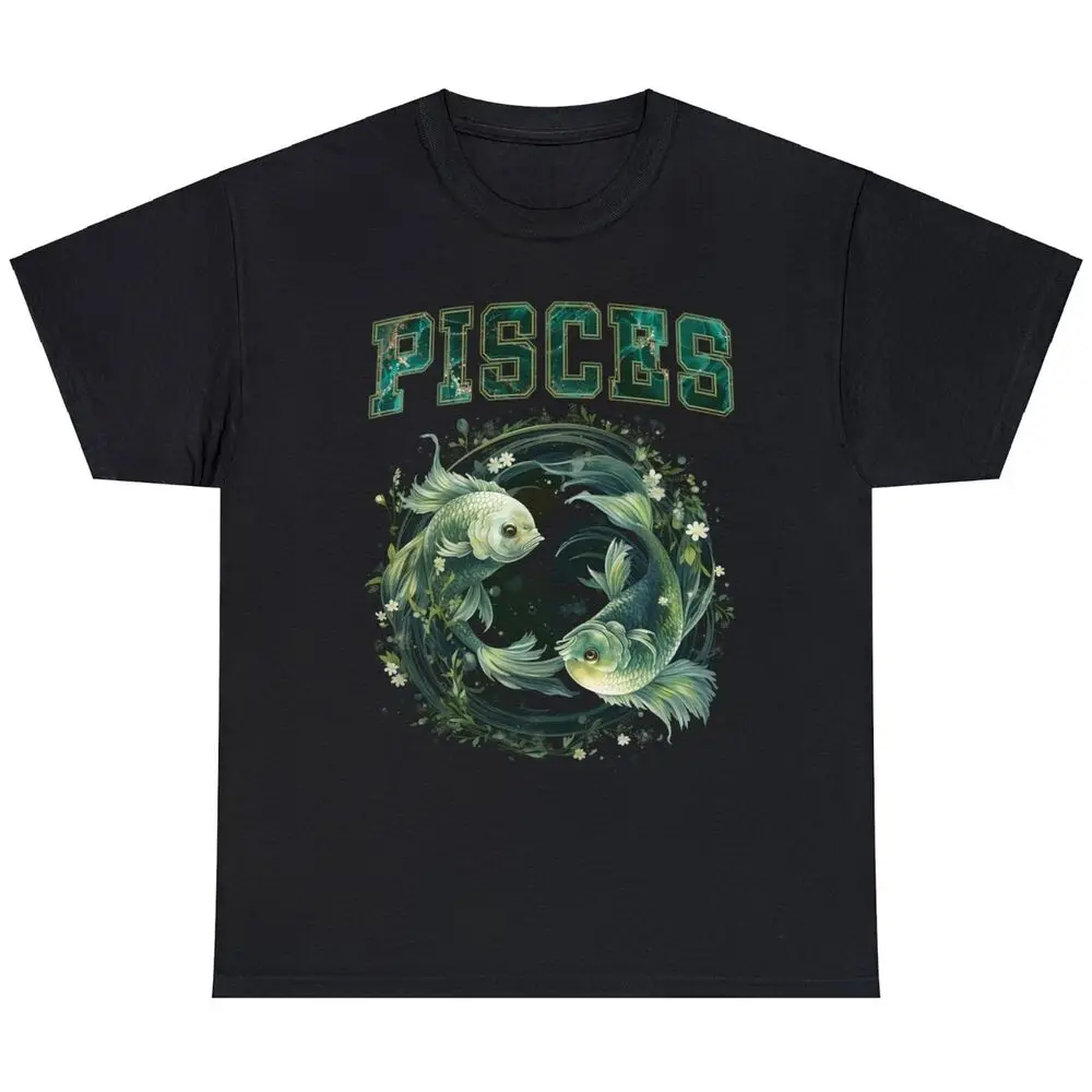 Pisces Horoscope Gift Idea, Birthday Gift Unisex T Shirt Cotton Luxury brand vintage overd