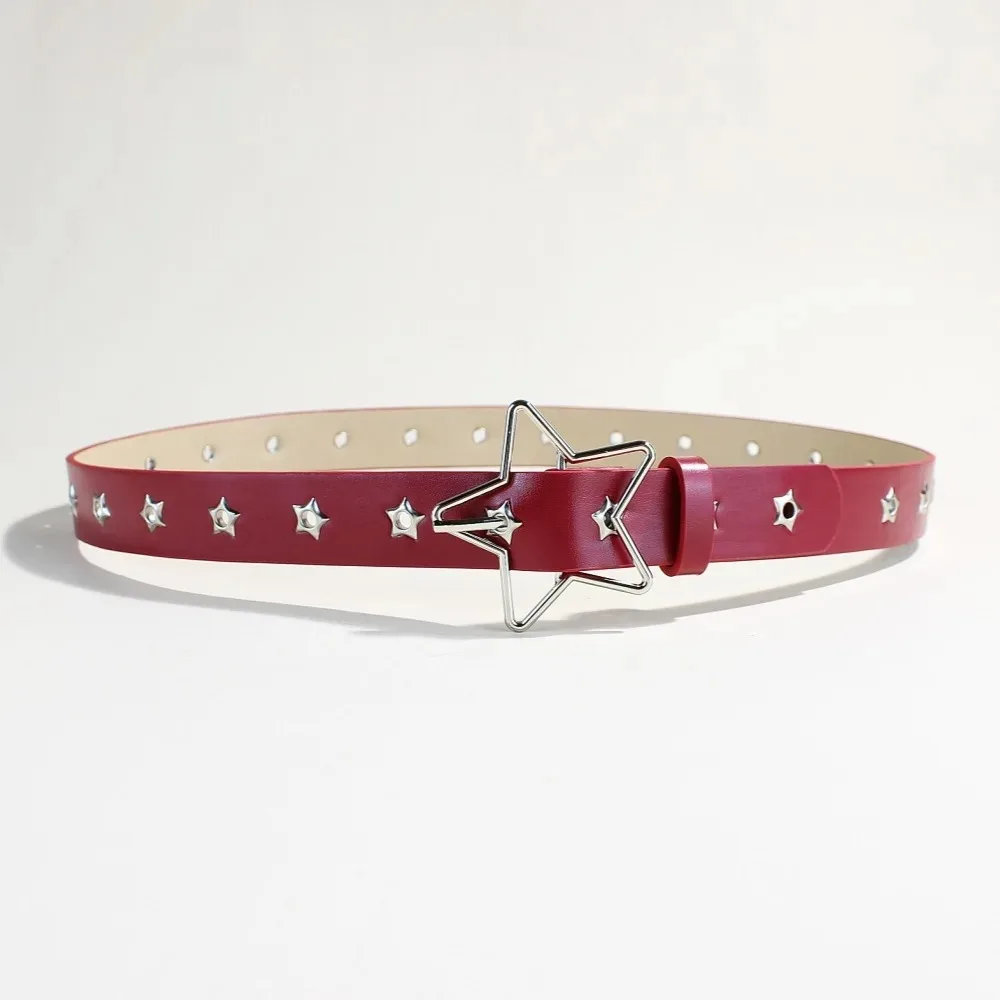 Ceinture personnalisée multi-trous en forme d'étoile, style Punk, décoration, boucle ardillon polyvalente, créative, Simple, tendance