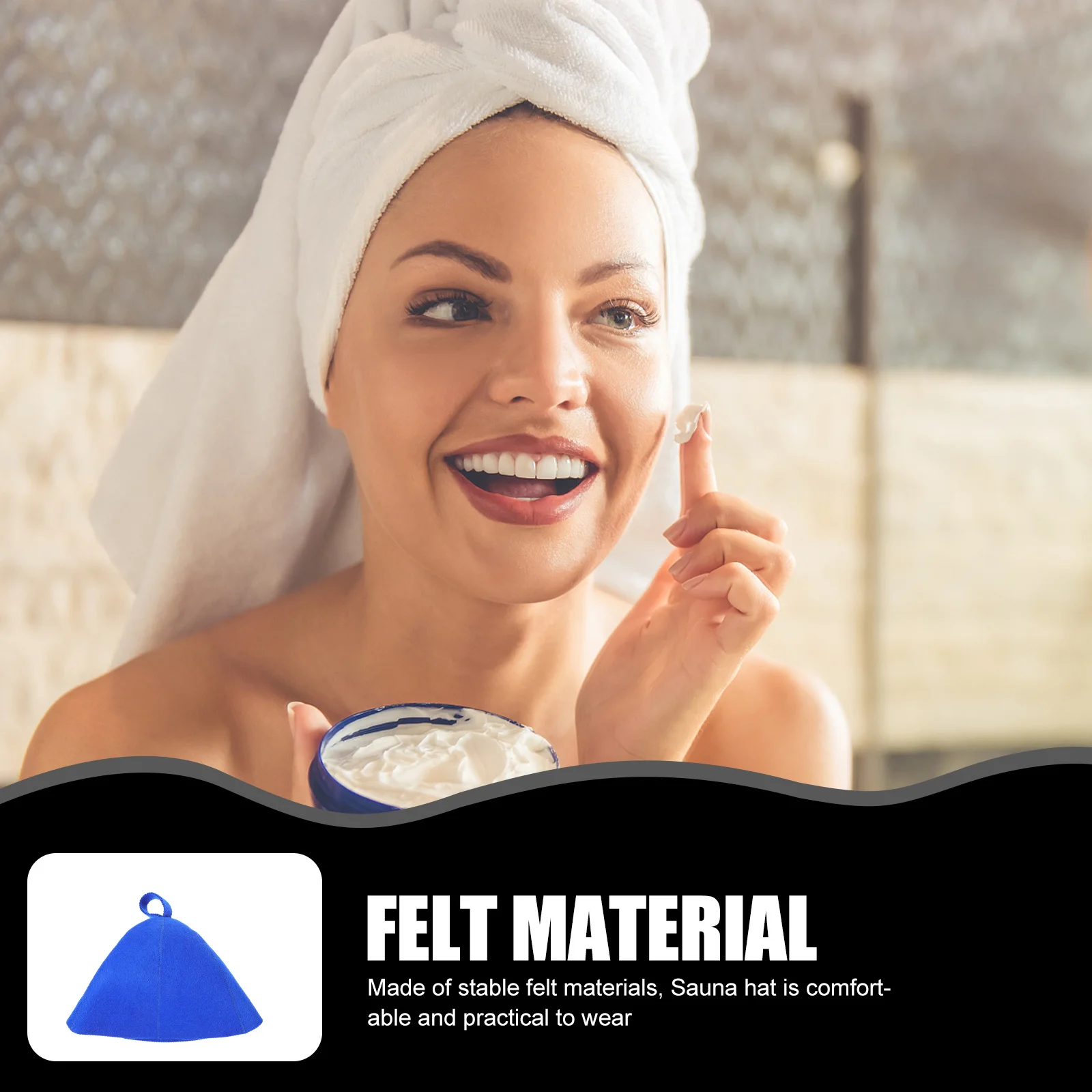 

Wool Sauna Hat Comfortable Supple Lightweight Breathable Bathing Cap Sauna Room Bath Accessories Portable Shower Hat