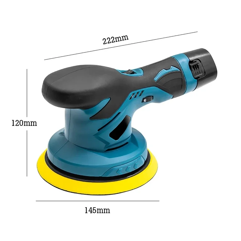 Car Polisher Machine Wireless Electric Polishing Wax Tool Adjustable 6 Speed Cordless Polish Waxing Machine with11pcs accessorie