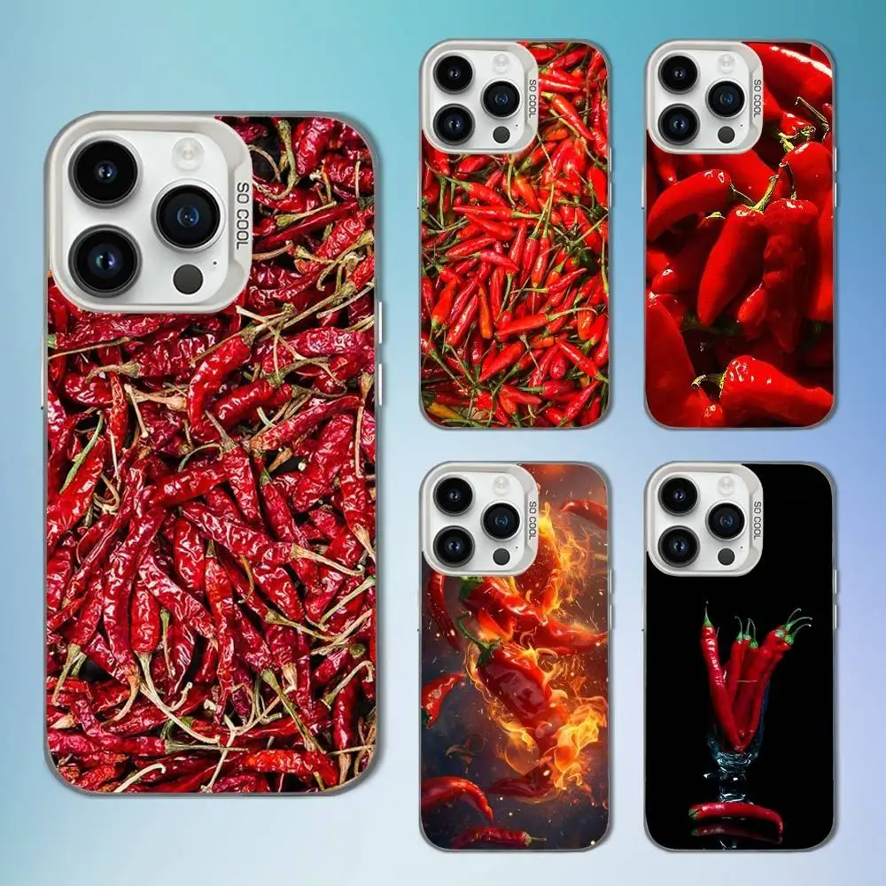 

Spicy Art Chili Phone Case For iPhone 16,15,14,13,12,11,Mini,Pro,SE,MAX White Matte Shockproof Cover