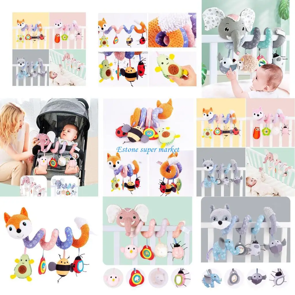 090b Crib Accessoires Tier für für Kinderwagen Interaktive Händeschläge Rassel für w/ quietschende Ring Neugeborene B