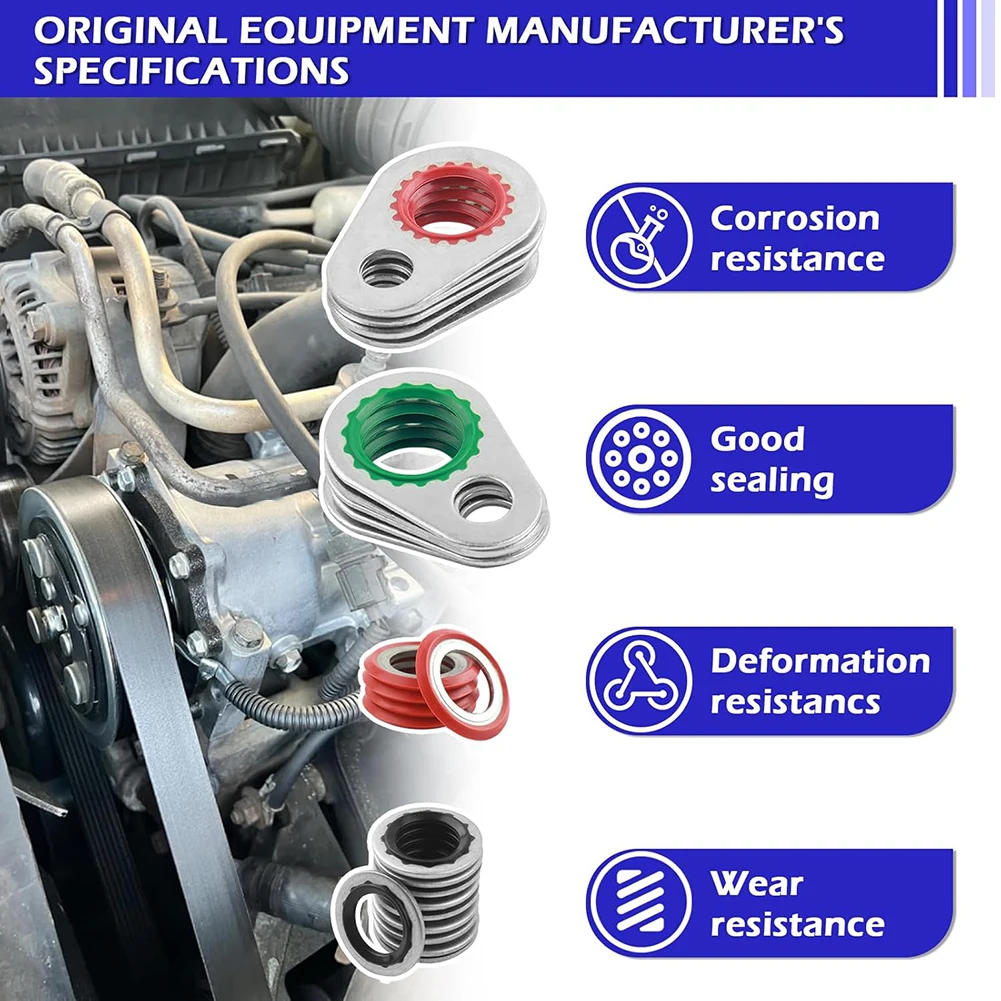 Auto AC Spacers As Shown In The Picture AC O Ring Kit Oil Resistant Material Carbon Steel Construction Leak Prevention Design