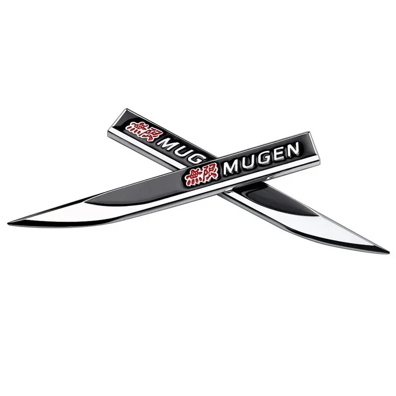 2pcs x Metal Mugen Logo Side Fender Emblem Badge Car Body Sticker Decal for Honda Civic City Jazz Accord Crv Fit Insight