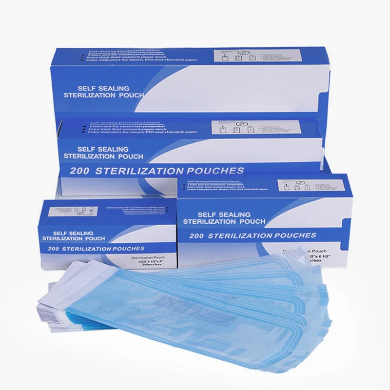 200Pcs All Size Disposable Sterile Bag Ziplock Pocket Medical-grade Sterilized Pouch Bags Puncture Self-sealing Tattoo Supply