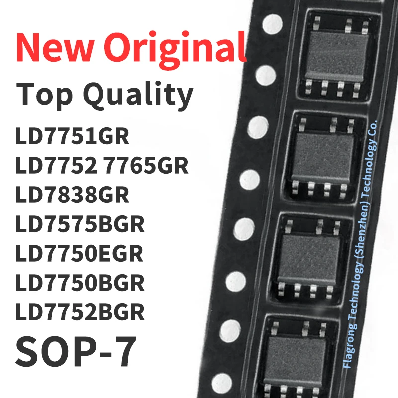 10 Pieces LD7751GR LD7752GR 7765GR LD7838GR LD7575BGR LD7750EGR LD7750BGR LD7752BGR SOP-7 Chip IC New Original