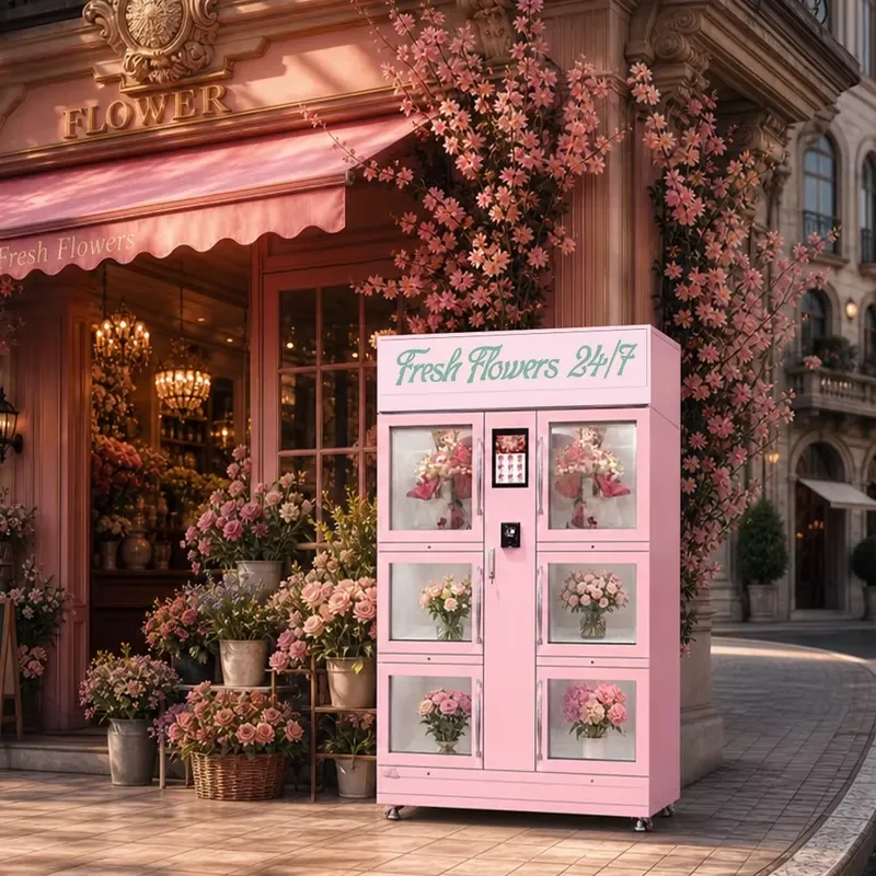 Automatic Flower Vending Machine 24/7 Outdoor Refrigerated Flower Dispenser for Sale