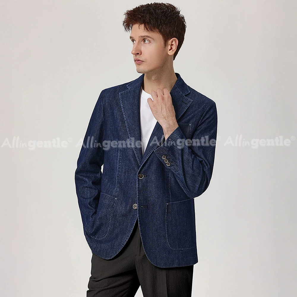 Men's Denim Jackets & Blazers Single-Breasted Regular Fit Casual Jackets for Men