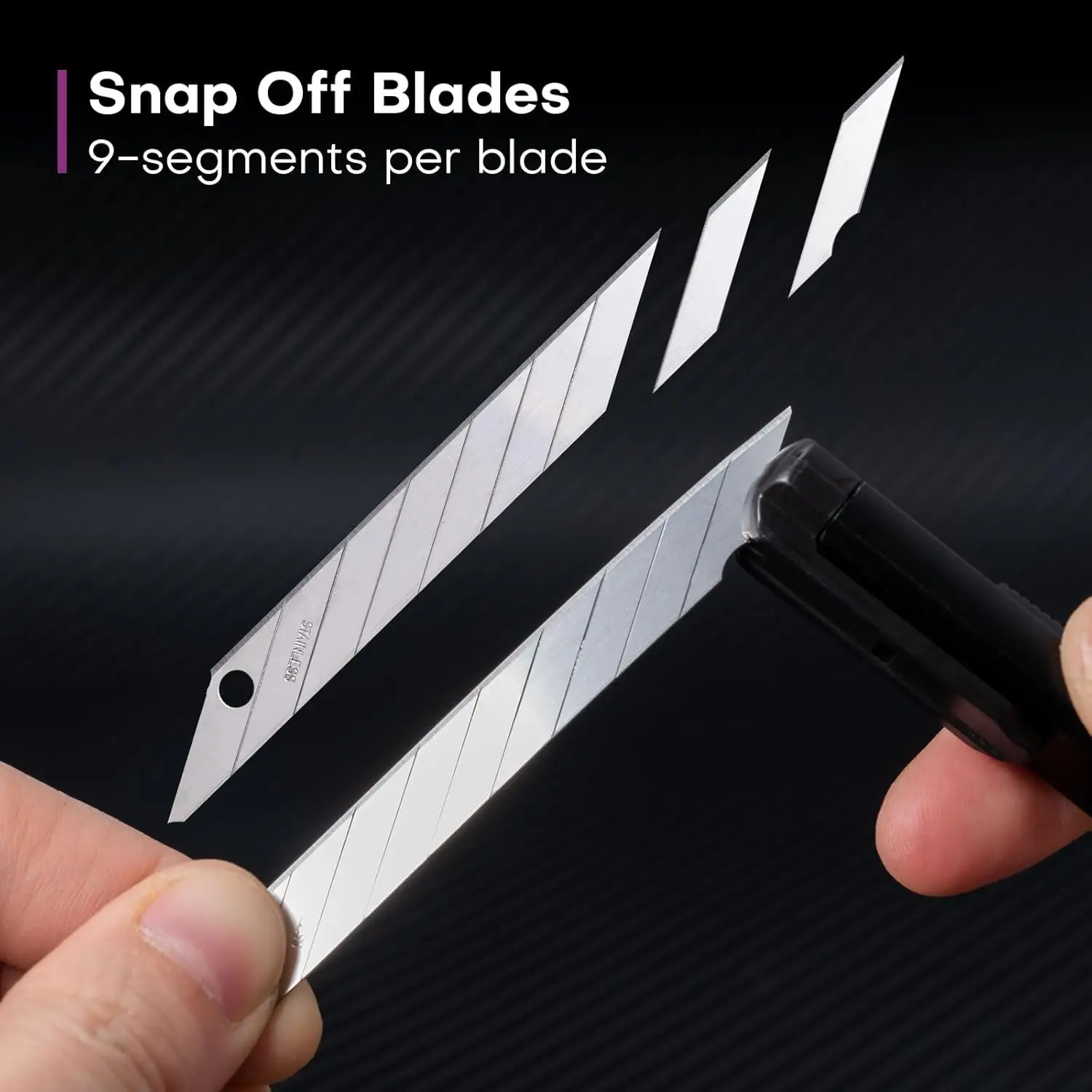 FOSHIO Stainless Steel Replacement Blade For 9mm Utility Craft Art Knife Vinyl Cutting Tool 30/60 Degree Spare Snap Off Blades