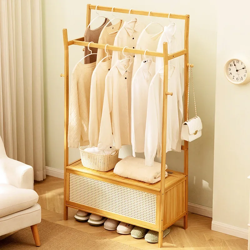 Hanging hanger Floor coat rack Bedroom simple wardrobe Hanging clothes rack Hanging clothes rod Shelf Household storage rack