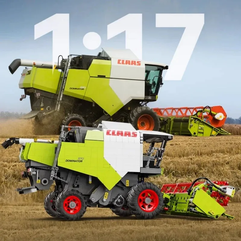 Claas dominador 370 colheitadeira 1:17 modelo blocos de construção, com motor 4567 pçs moc blocos de construção tijolo adultos crianças presente