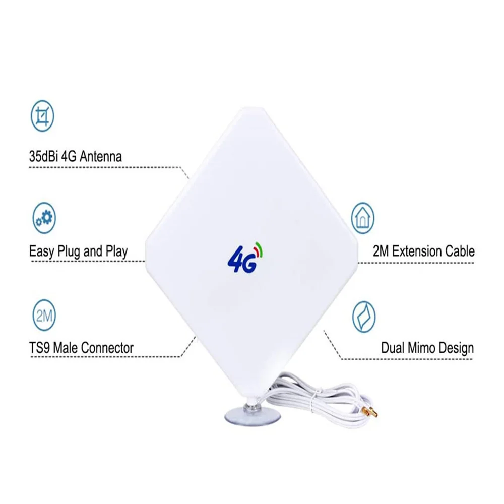 Imagem -05 - Wifi Signal Booster para Casa Signal Extender Signal Enhancer High Gain Indoor Mobile Broadband Antenna Dual Line Ts9 4g 35db 2m