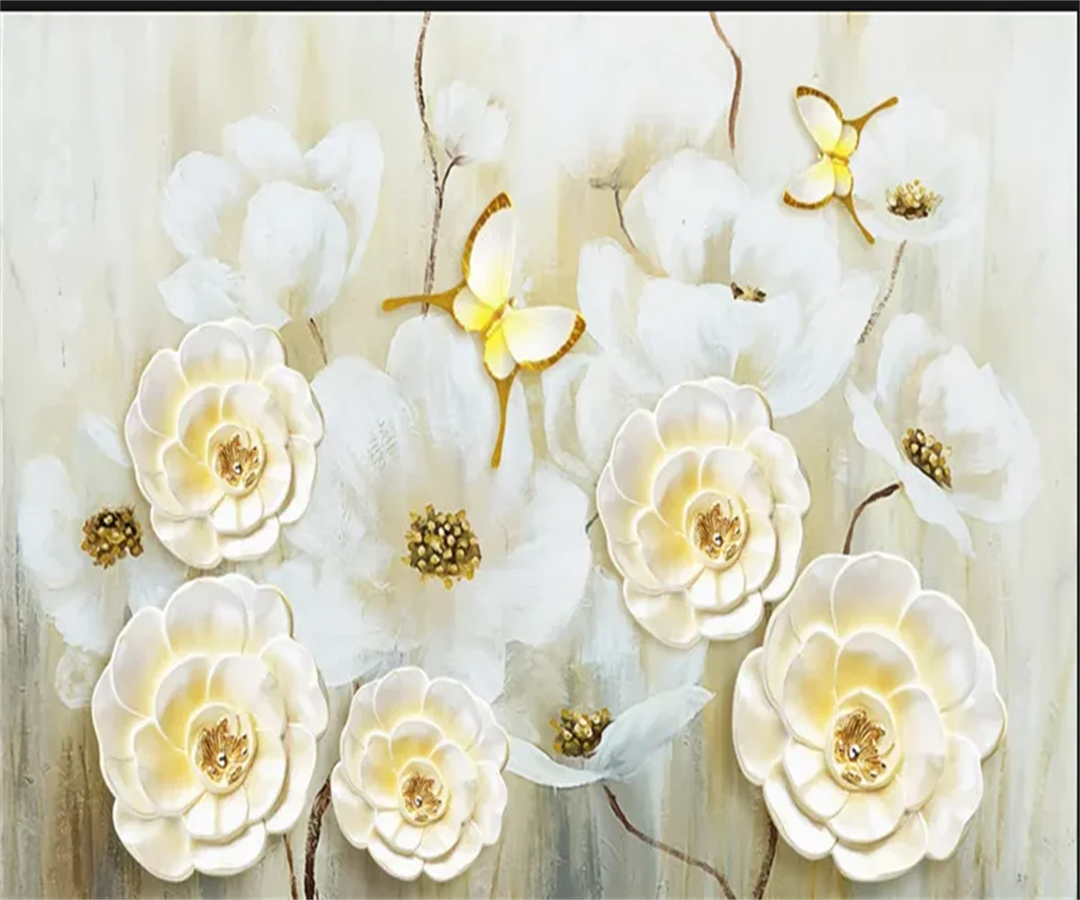 Custom wallpaper Modern TV background wall Romantic red rose home decor living room bedroom background 3d wallpaper
