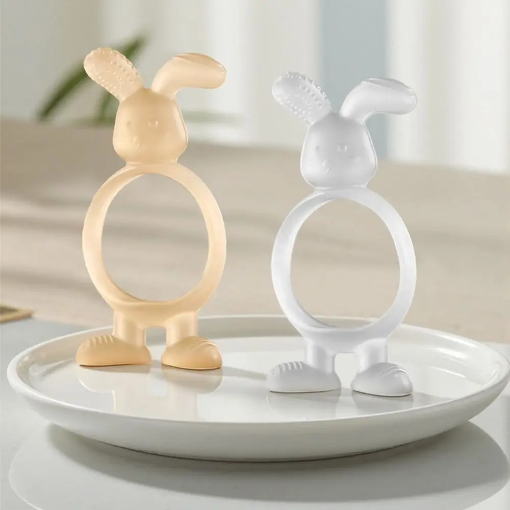 

Cute Rrabbit Silicone Teether Gloves Washable Portable Kids Teething Training Grip Hand Teether Infant