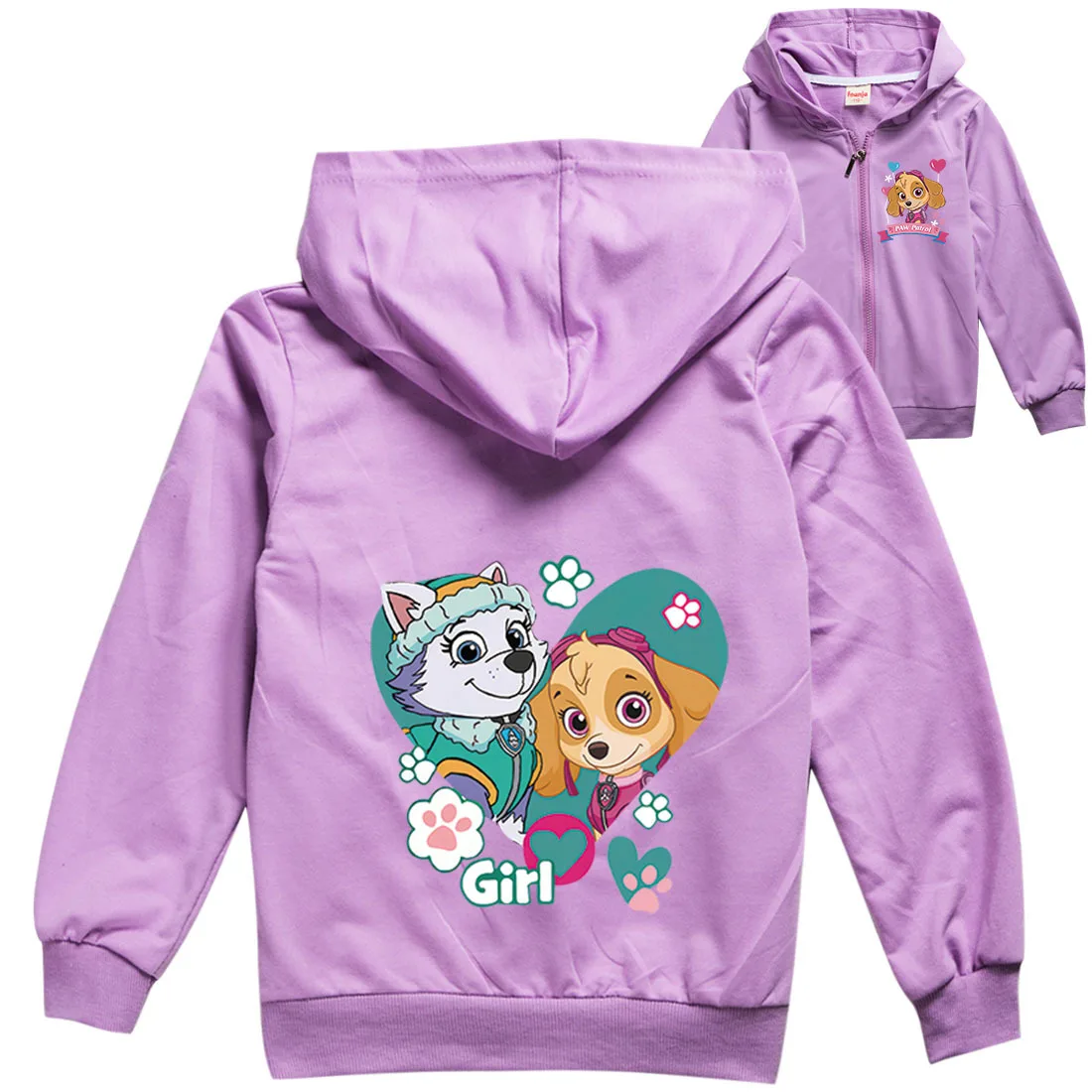 Paw Patrol Clothes Kids Zipper Jackets For Girls Hooded Sweatshirt Baby Boy Hoodies Children Long Sleeves Sweater