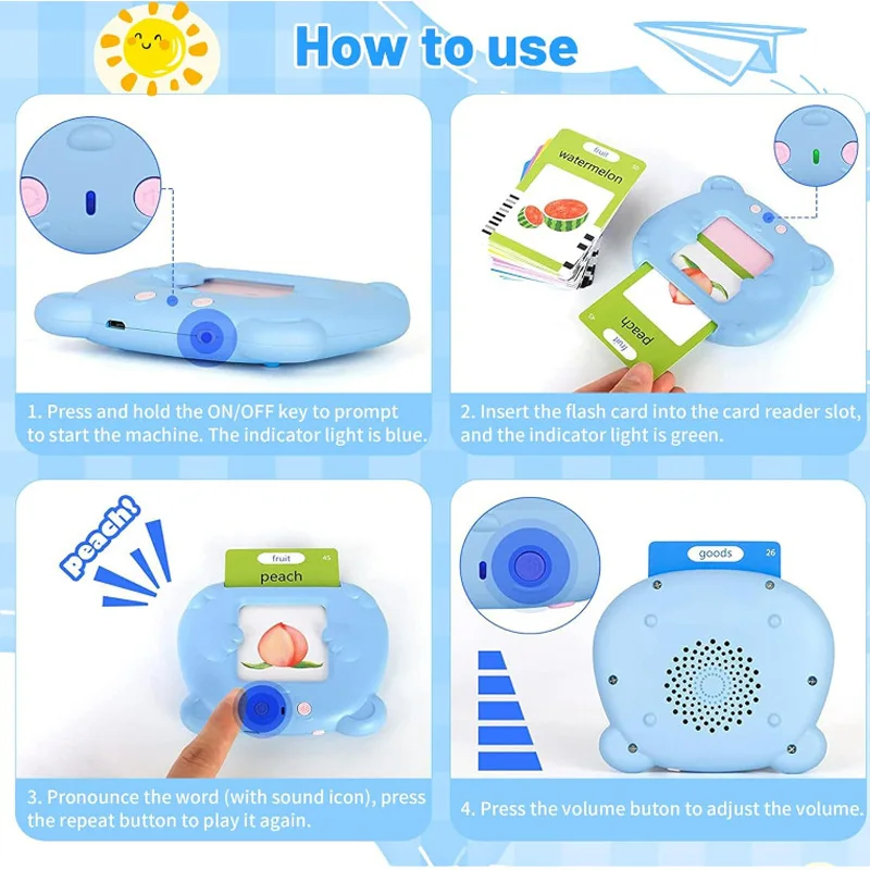 Early learning machineFlash CardsChildren's Educational Voice Flash Card Machine English Flash Card Learning Machine