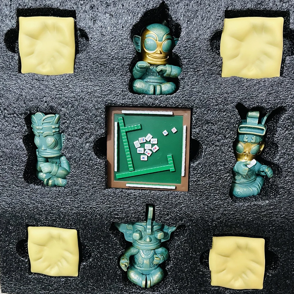 New San Xing Dui Museum Chuanshu Xiaodui Series Mahjong Version Antiquities Figure Decorate Chinese Style Cute Model Toy Gifts