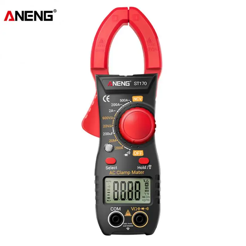 ANENG ST170 Clamp Meter Digital Multimeter 500A AC Current AC/DC Voltage Tester 1999 Counts Hz Capacitance NCV Ohm Diode Test