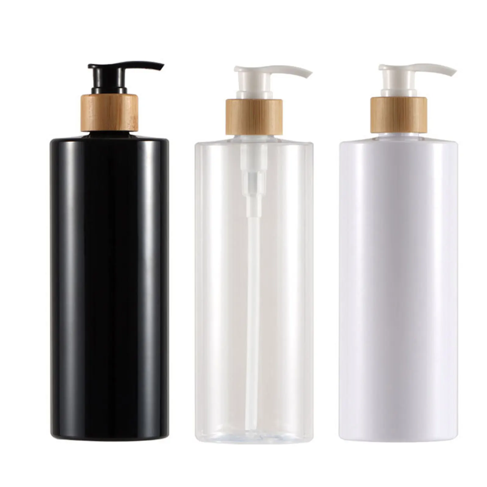 300/500ml Soap Dispenser Bottle Bamboo Pump Shampoo Body Wash Conditioner Dish Wash Container Refill Lotion Sub Bottling