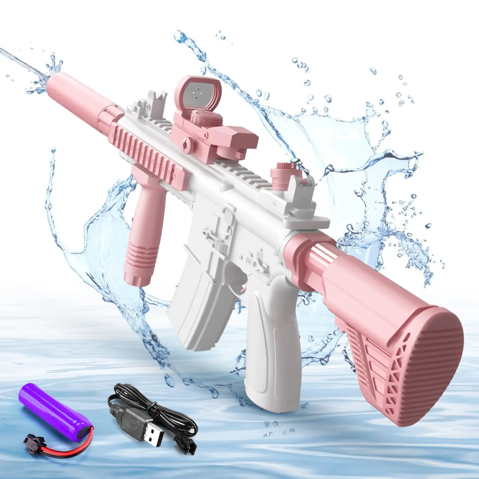 Elektrische Wasserpistole für Kinder und Erwachsene – automatische Spritzpistole, Sommer-Partyspielzeug für Strand, Schwimmbad im Freien, perfektes Geschenk