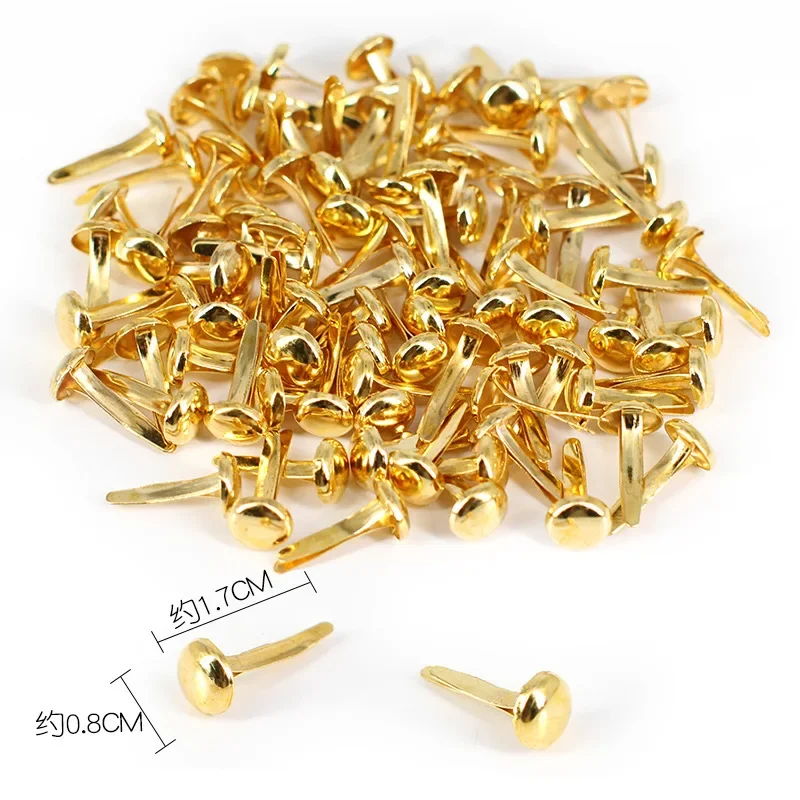 100pcs/Bag Mix Pattern Round Metal Brads DIY Scrapbooking Crafts Accessories For Home Decor Embellishment Fastener Supplies