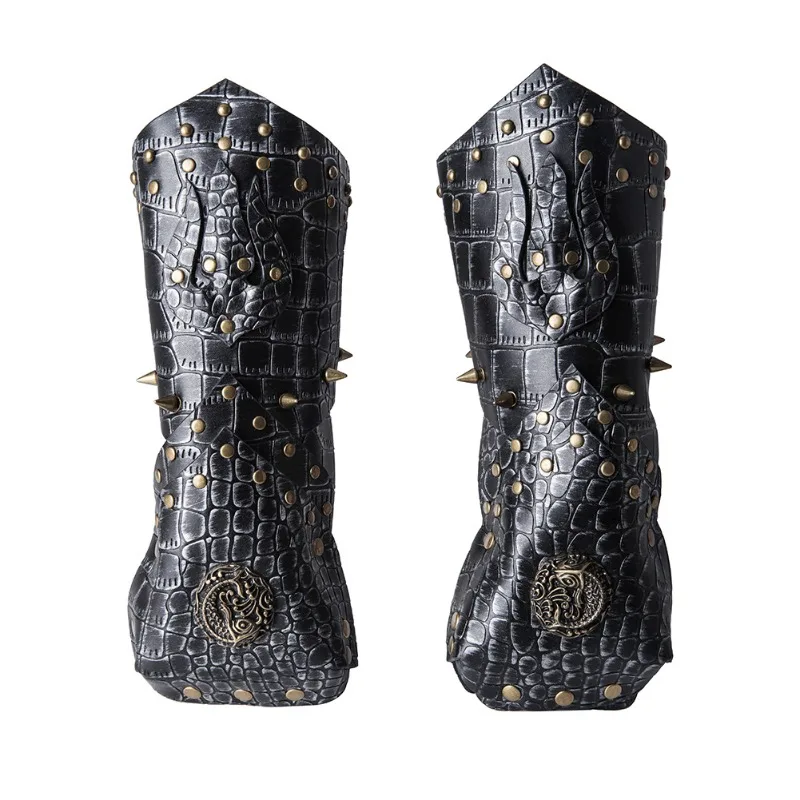 2-teilige Herren-Armstulpen aus mittelalterlichem PU-Leder, Wikinger-Ritter-Stulpe, Piraten-Armband, Nieten-Armschiene, Cosplay-Zubehör