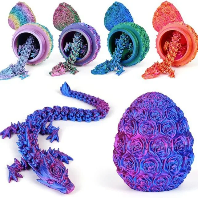 3D Printed Gem Dragon Crystal Fidget Toy Rotatable Articulated Dragon Egg Ideal Gift for Kids with ADHD Perfect for Birthdays