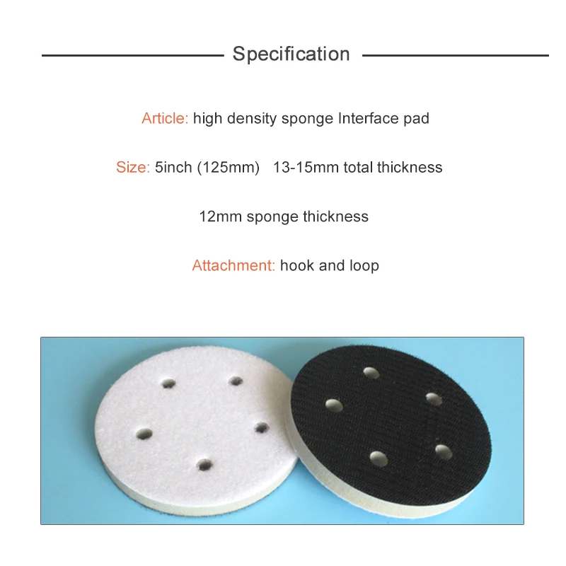 1/3/5pcs High-Density Interface Pad 5Inch 5Hole Hook Loop Sponge Cushion Buffer Backing Pad 125mm for Uneven Surface Polishing