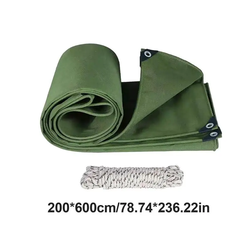 Heavy Duty Tarps Waterproof Camping Tarp Under Tent Thick Tarp Cover UV Resistance Rip & Tear Proof With Metal Grommets