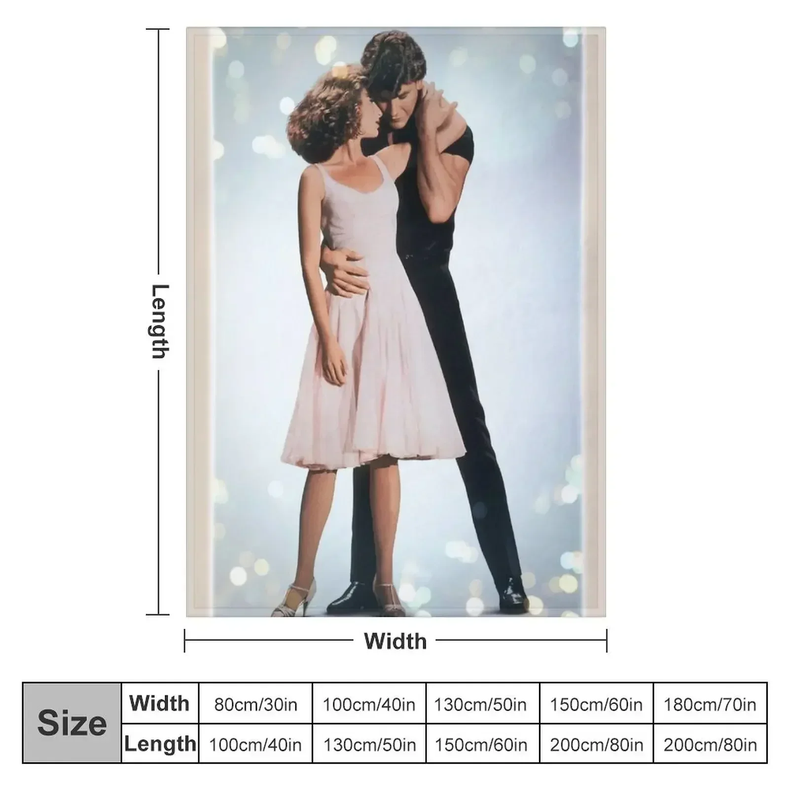 Jhonny and Babe - Dirty Dancing - watercolor D10 Throw Blanket couch cozy soft plush fuzzy picnic outdoor blanket