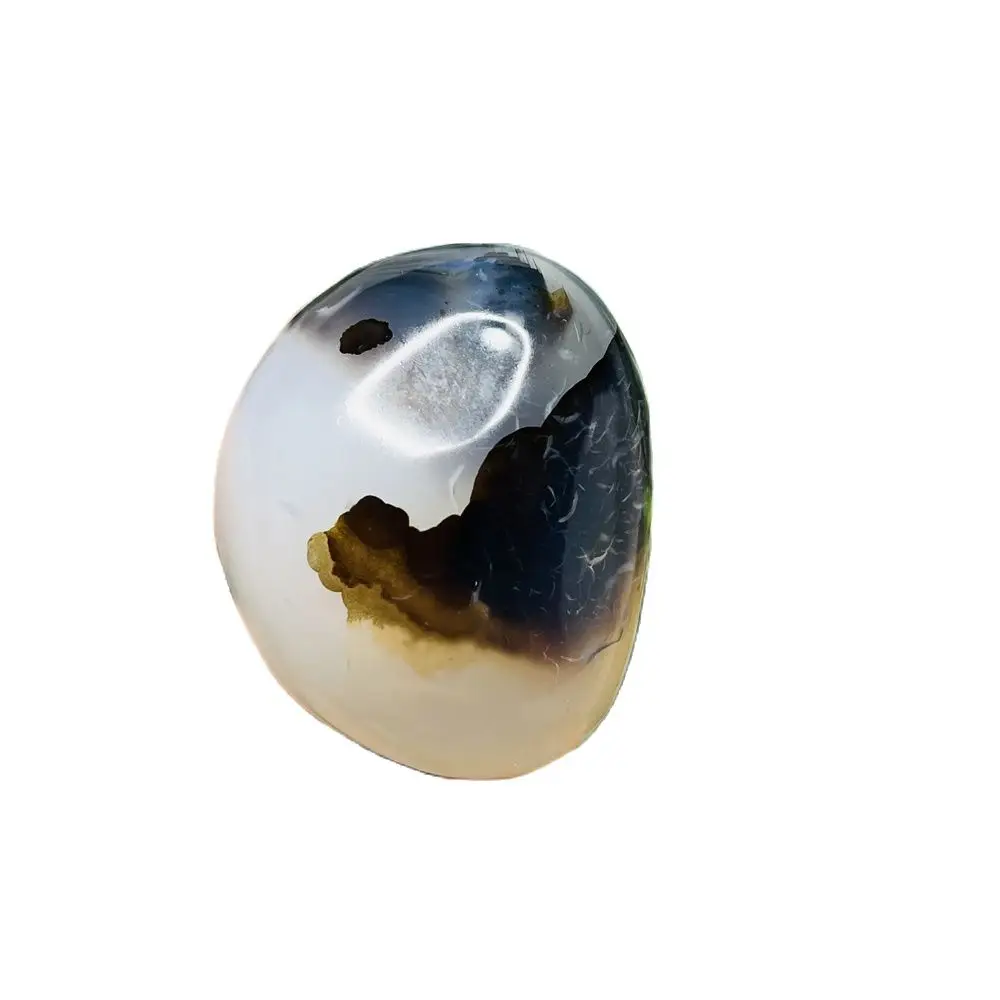 Madagascar Natural Black Rune Agate Eyes Agate Home Room Ornaments Holiday Gift Crystal With Stone Healing Chakra Meditation