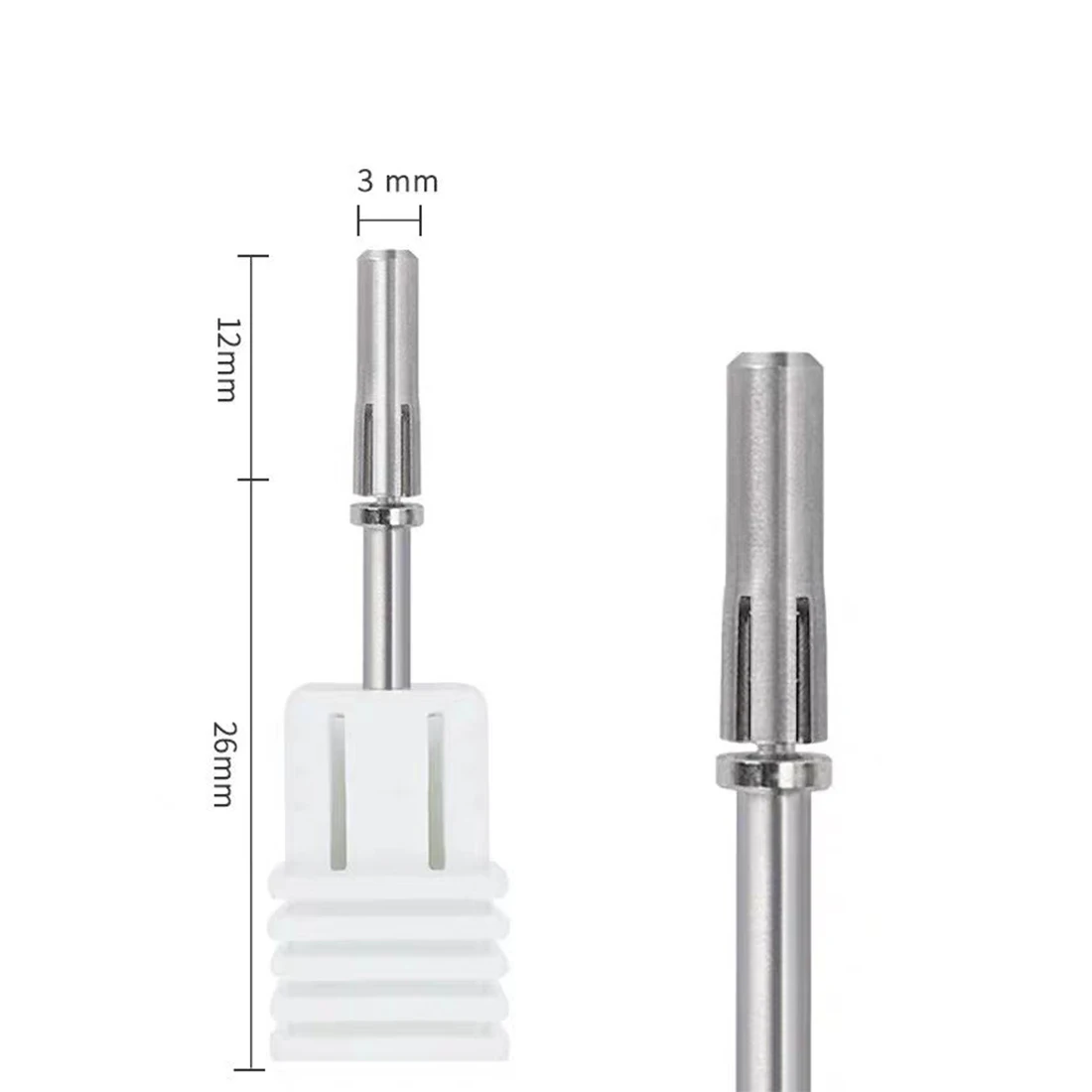 Mèche à mandrin en alliage d'acier pour perceuse à ongles, accessoires durables pour nail art, bandes abrasives de 3mm, 2 pièces, 4/6 pièces, 3mm