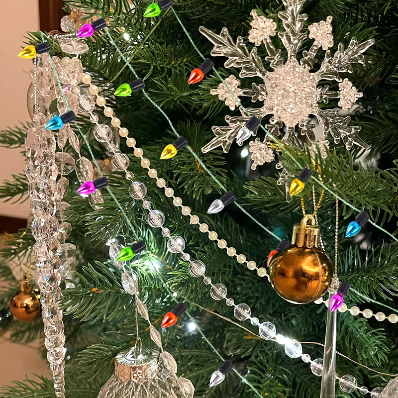 5M Christmas Decoration Light String Xmas Wreath DIY Color Bulb Ornaments Pendant Noel Decor Home Decoration Natal Navidad