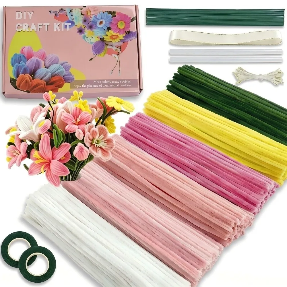 400 Pieces Creative 12 Inch Pipe Cleaners Multi-Color DIY Chenille Stems Crafts Art Flower Making Material Flowers Craft Kit view 5