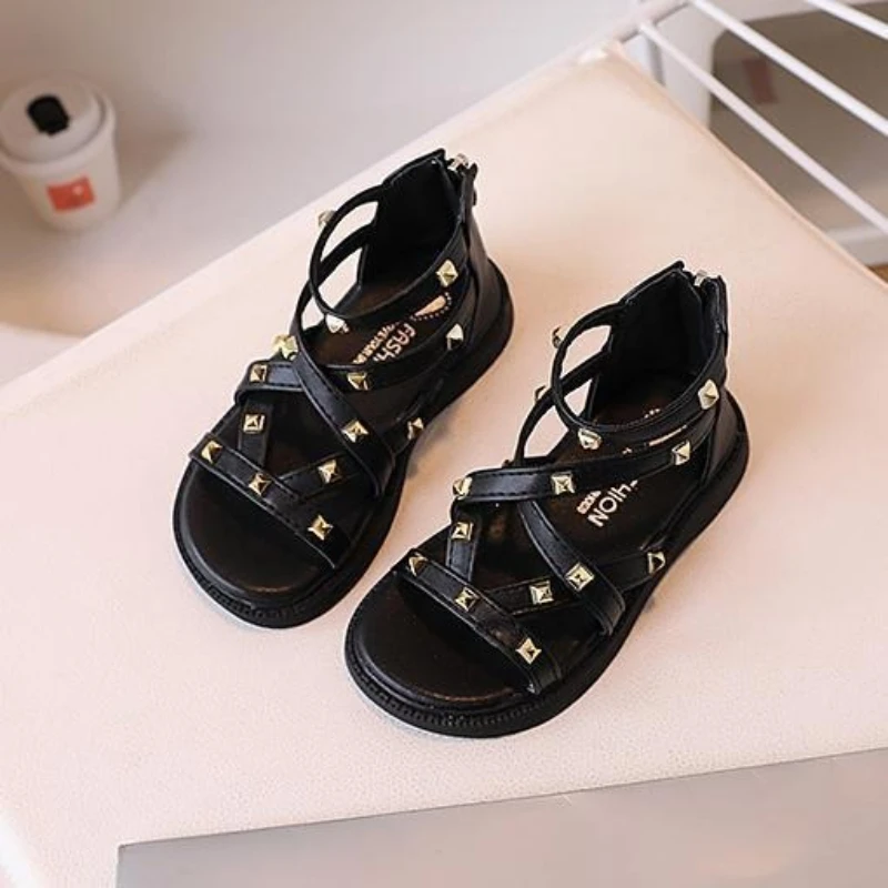 2026 New Roman Style Girl's Versatile Princess Sandals Casual Beach Shoes