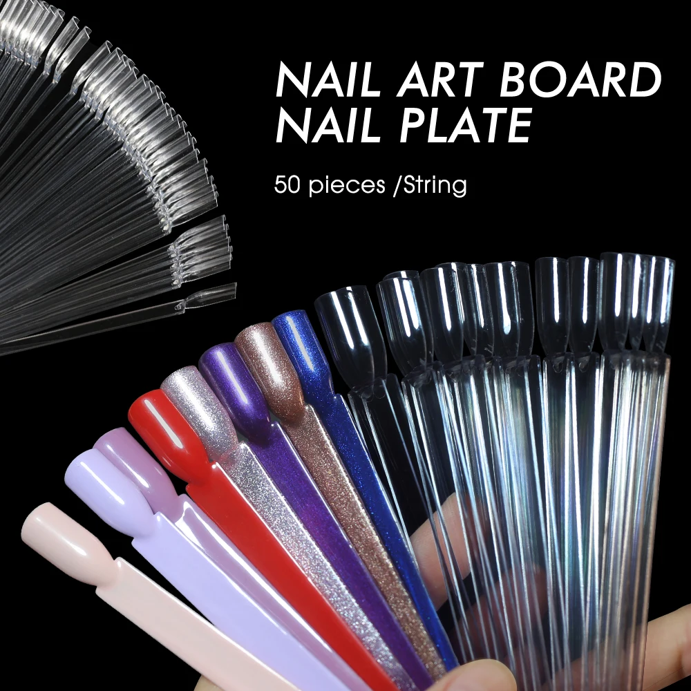 Bâtons d'affichage pour faux ongles, 50 pièces, tableau de couleurs naturel clair, Style éventail ovale, panneau d'affichage détachable pour outils de manucure Nail Art