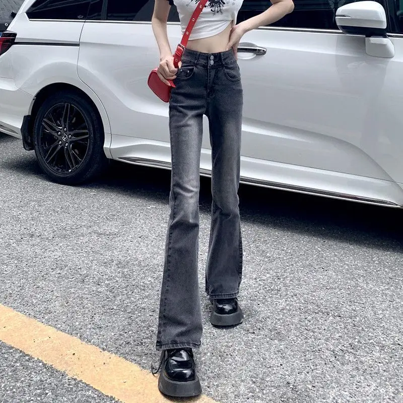 2026 New Women's High Waist Bootcut Jeans Spring Summer Stretchy Denim Pants Streetwear Flared Casual Trousers