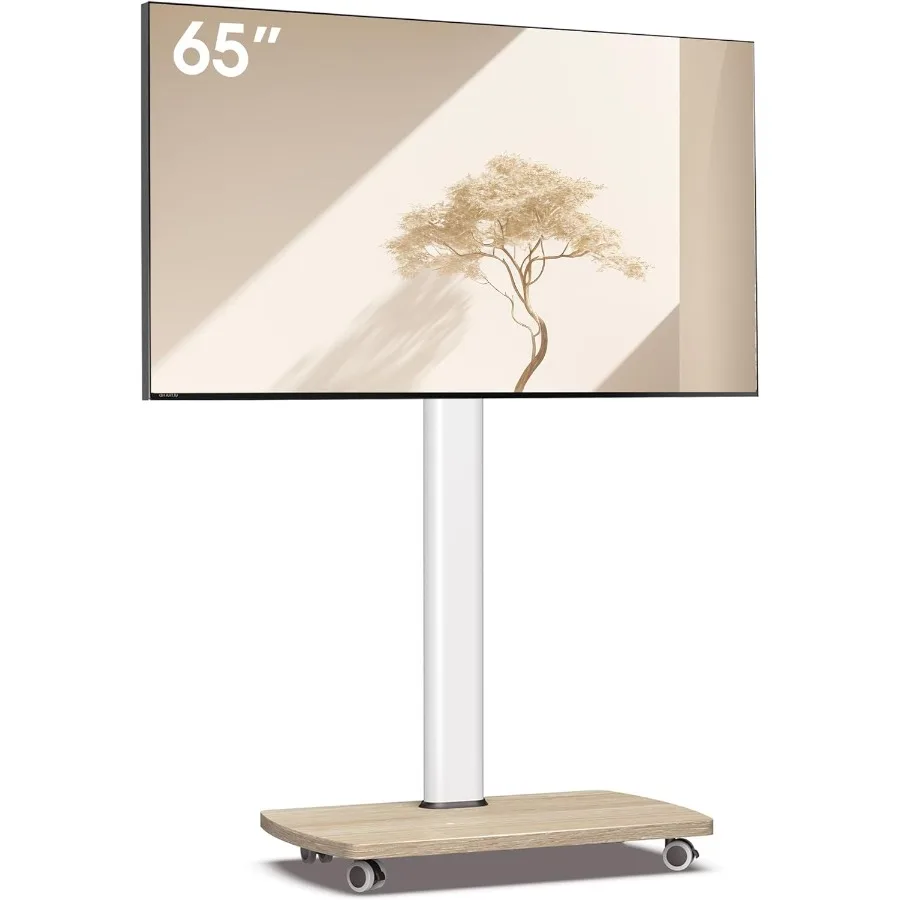 

Подставка для телевизора на колесиках для телевизоров 32 37 43 50 55 60 65 дюймов Портативная мобильная подставка для телевизора на колесах, 8-уровневая регулируемая по высоте тележка с Swi