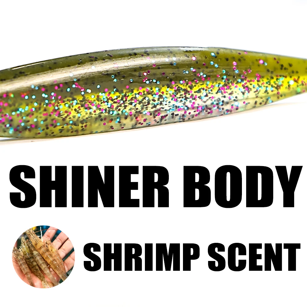 B&U 50mm 70mm 90mm T Tail Worm Soft Lures Easy Shiner Artificial Soft Baits Odor Added For Bass Fishing Wobblers