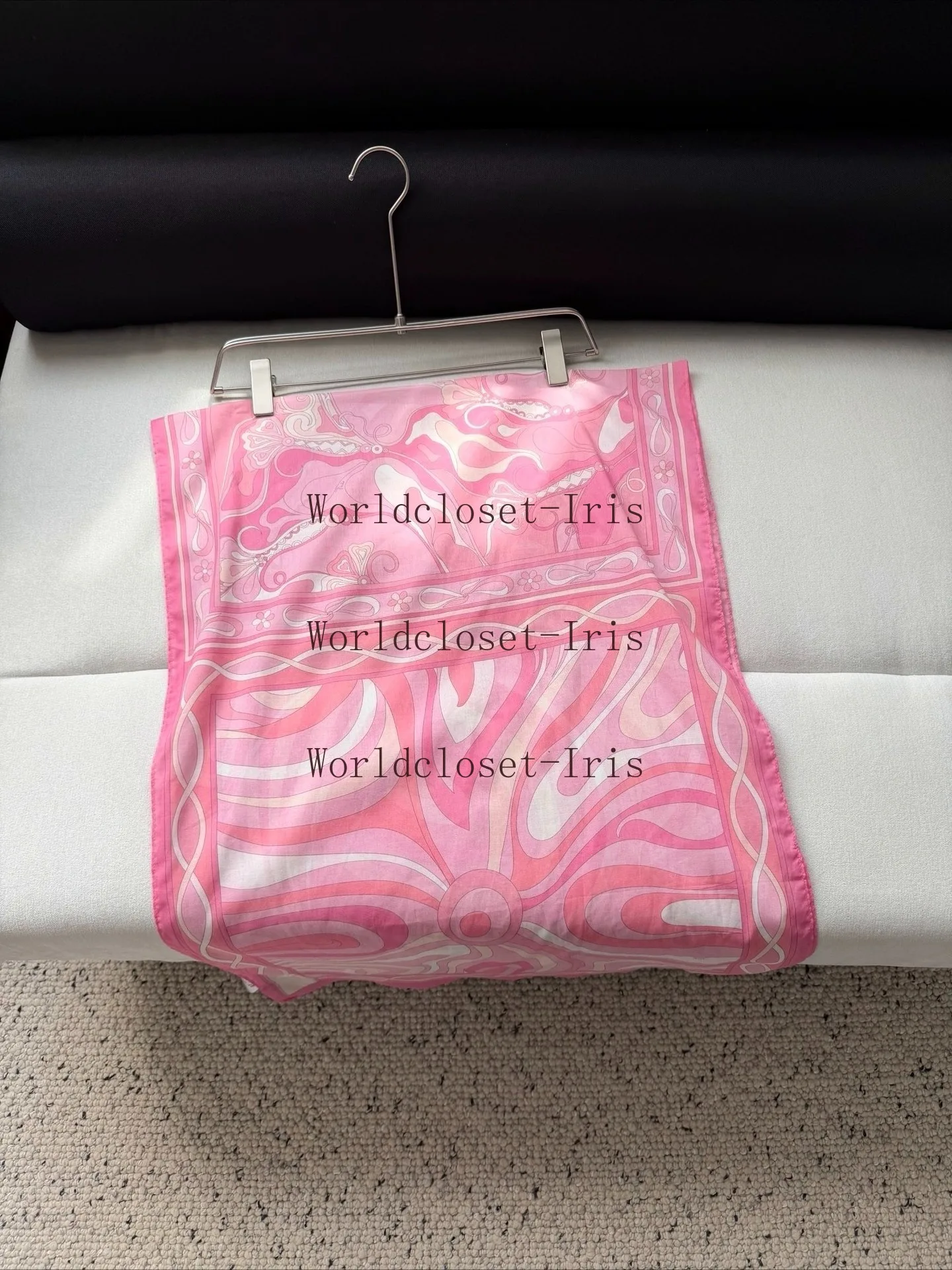 

Beach Women Pink Vortex Print Wrap The Yarn Cage Around Scarf