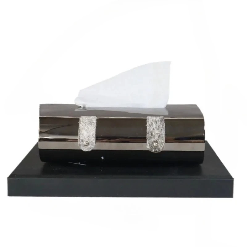 

Modern Desktop Tissue Box Stainless Steel Creative Wet Wipes Container Luxury Home Decoration